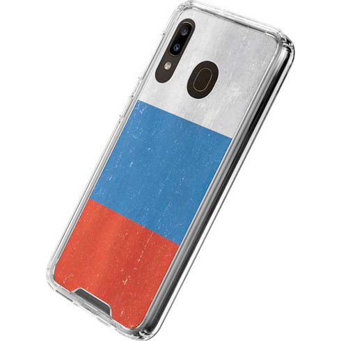 Russian Flag Distressed Galaxy A30 Clear Case